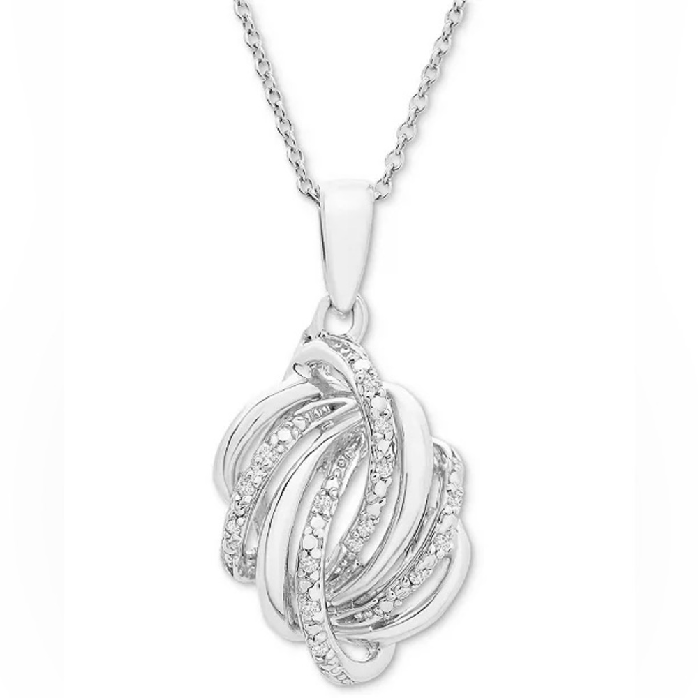 Diamond Knot Pendant Necklace